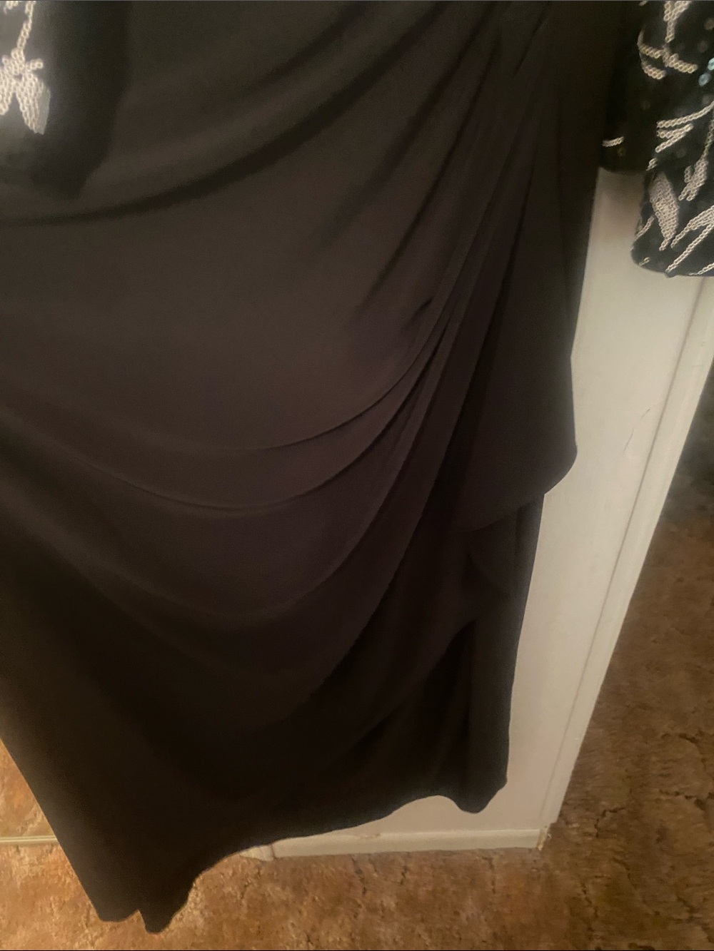 Alex Evenings Black Dress with White Floral Sequin Jacket - Picture 4 of 6